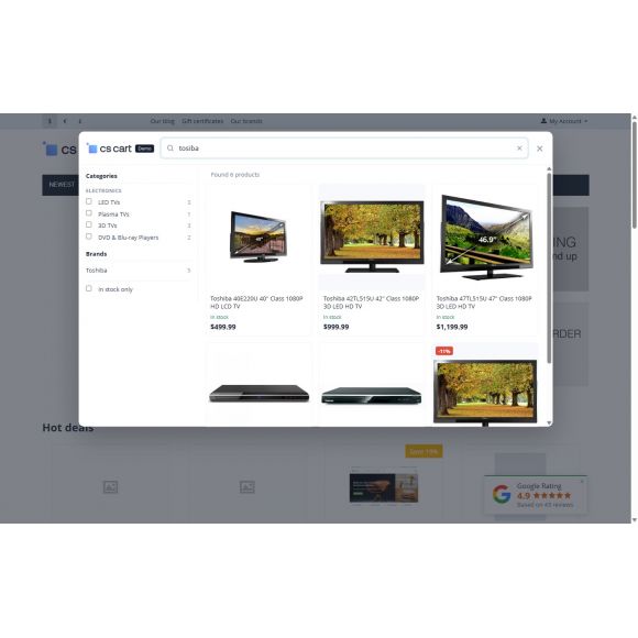 CS-Cart AI Smart Search — Έξυπνη Αναζήτηση