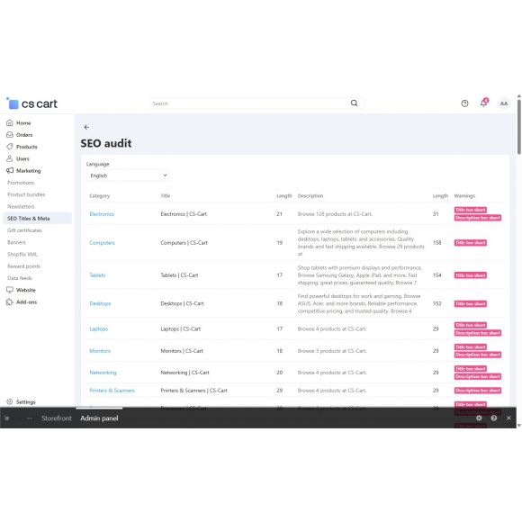 CS-Cart SEO Titles & Meta με AI